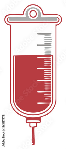Stylized Blood Bag Vector Illustration Medical Infusion Graphic