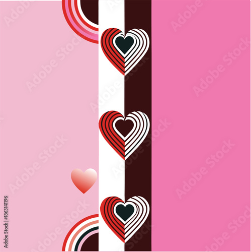 Valentine Heart Luxury Sale Background Flat Vector Illustration