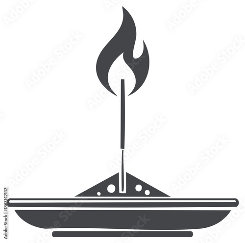 Oil Lamp with Flame Flickering Offering Light Source and Spiritual Symbolism