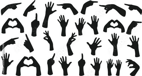 Hand Gesture Silhouettes Collection 