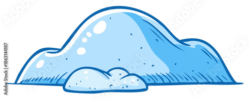Cartoon Snow Pile Illustration Winter Landscape Cartoon Style Hill
