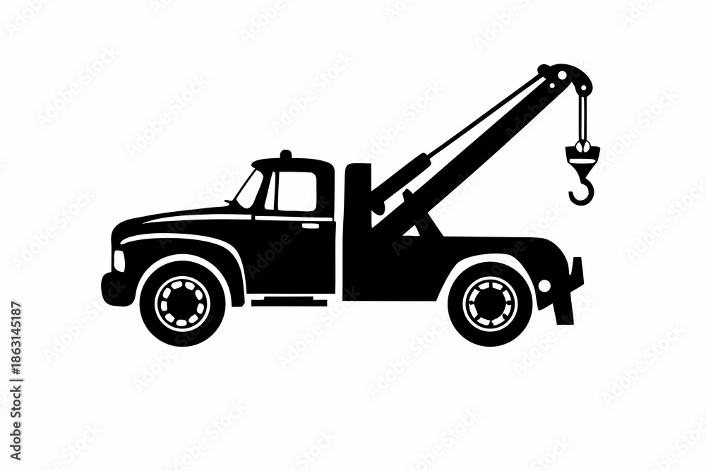 Naklejka premium tow truck silhouette illustration for vehicle and transportation design