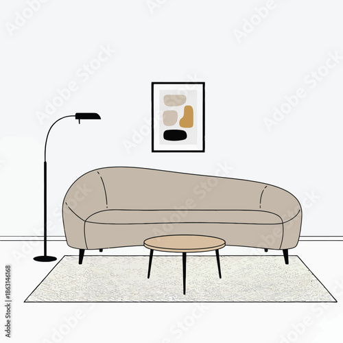 sofa and lamp