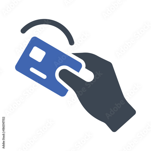 Hand holding a credit card icon