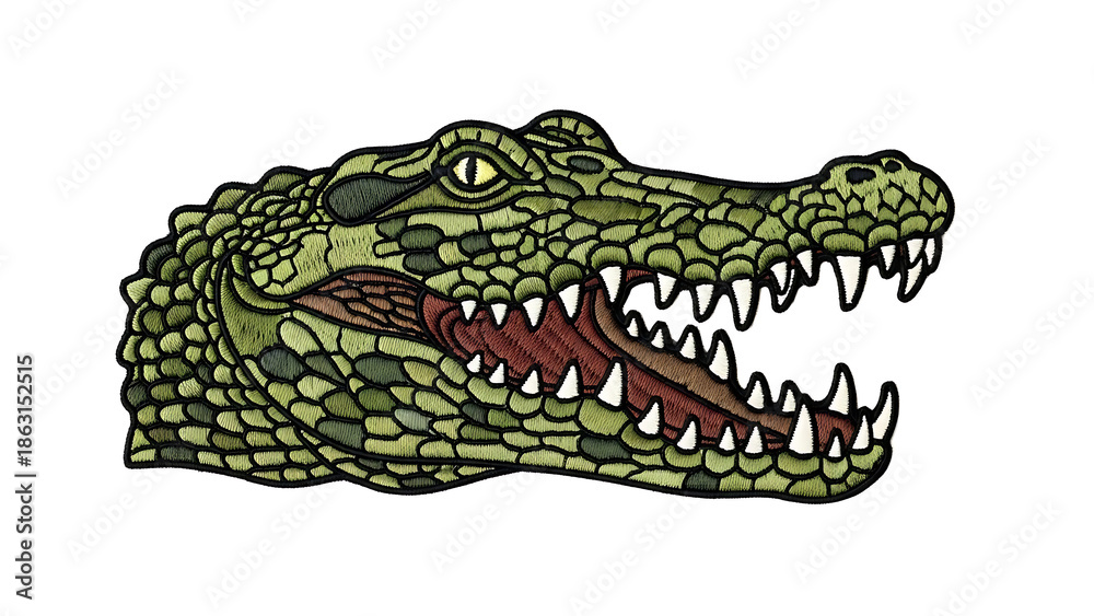 Fototapeta premium Menacing Crocodile Head with Sharp Teeth