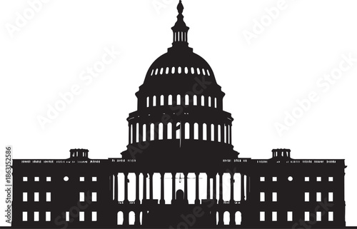  Government Capitol Silhouette Vector Illustration