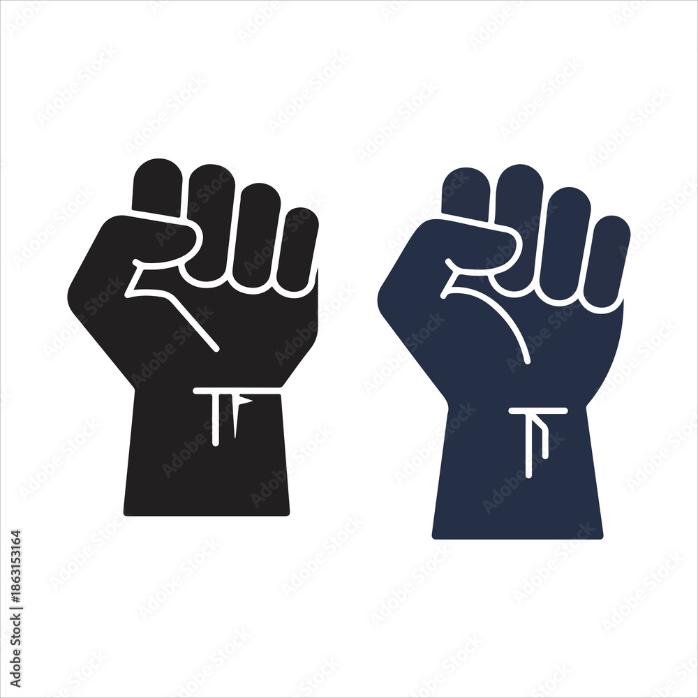 Obraz premium Fist icon representing power and protest