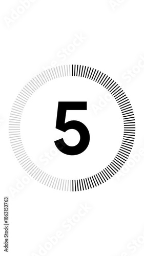 10 second countdown with circle animation, 10 to 0 animation countdown. vertical 4K video