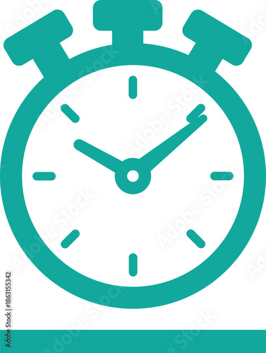 Minimalist Stopwatch Icon - Timer, Time Management, and Productivity Concept