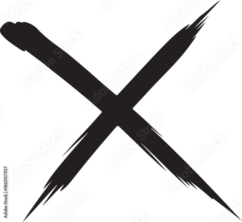 X vector cross doodle icon.eps