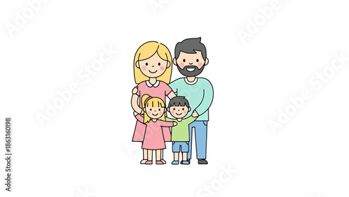 Stylized Diverse Family Portrait Celebrating Unity and Connection