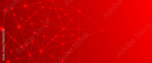 abstract communication, innovation future tech data, internet network connection, Ai big data, line dot illustration. Digital technology speed connect red background. red background