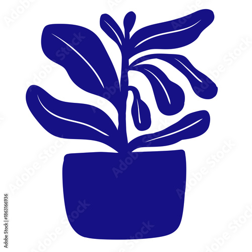 plant in a pot decoration illustration 