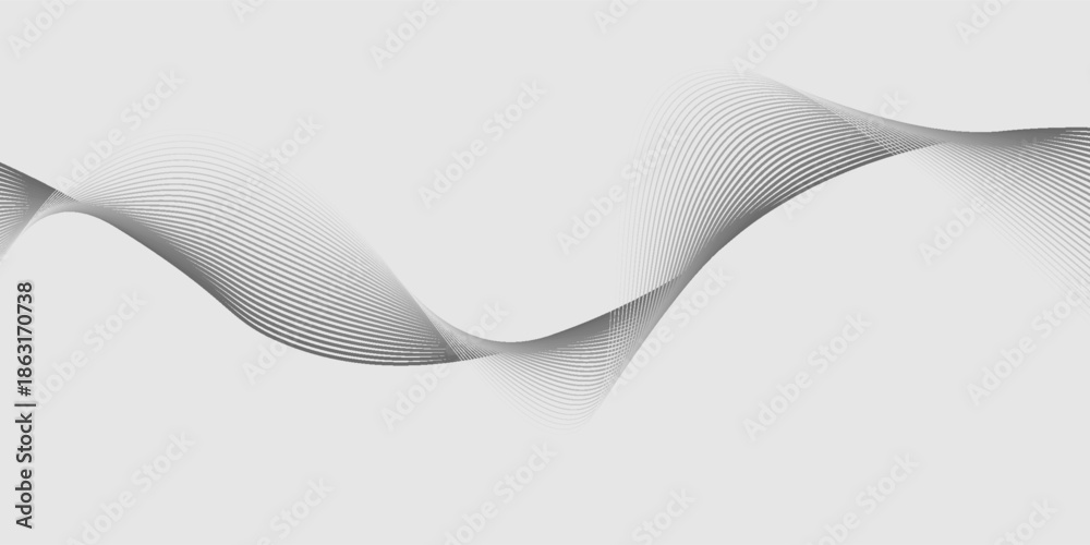 Fototapeta premium Abstract vector background with black wavy lines. EPS10