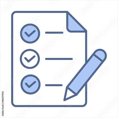 Evaluation Blue Icon Vector Illustration