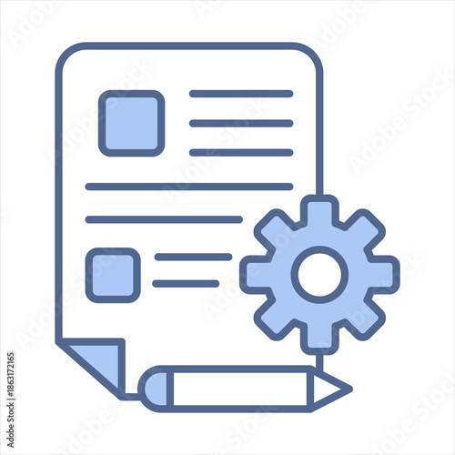 Specifications Blue Icon Vector Illustration