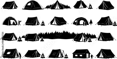 Mountain Peaks Silhouette Vector Set Collection