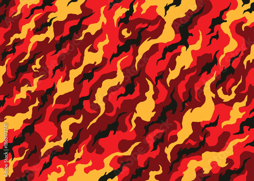 Abstract flame camouflage pattern background. Vector illustration art backdrop