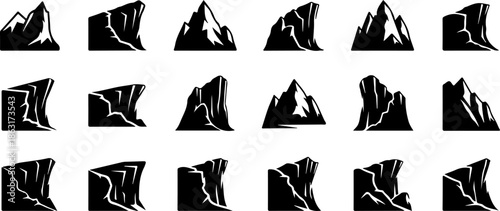 Mountain Peaks Silhouette Vector Set Collection