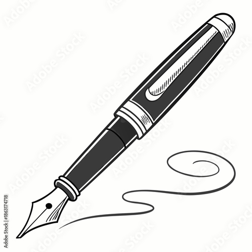Professional Signature Pen Icon for Legal Documents Contract Signing and Business Approval in Clean Vector Illustration Style