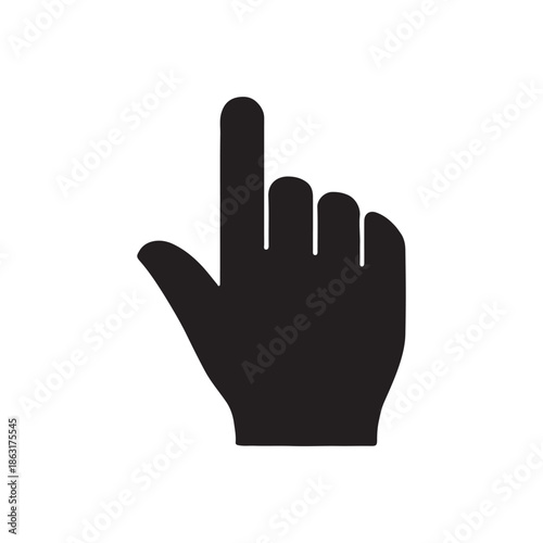 Hand cursor silhouette vector flat illustration design
