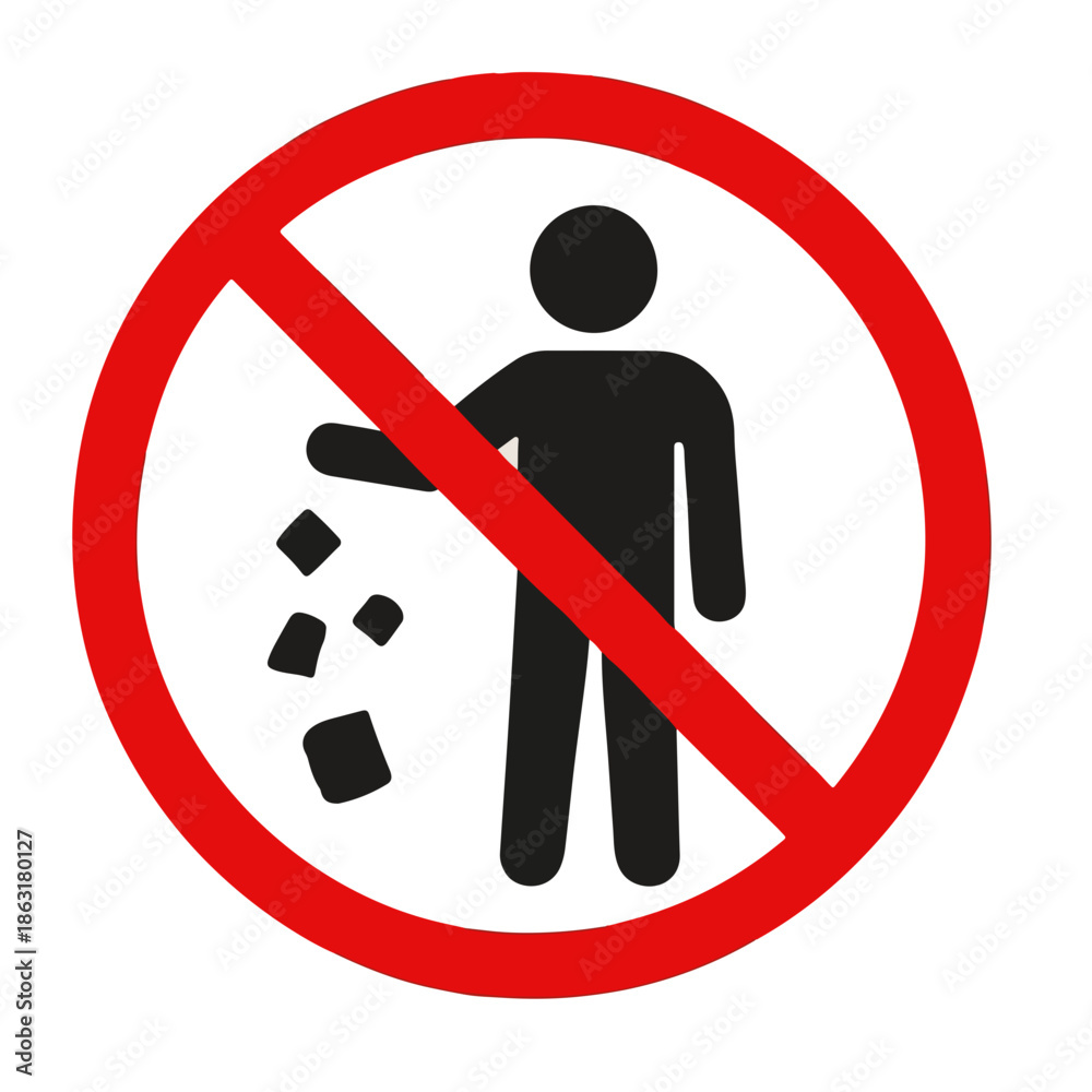 Φωτογραφία No Littering Sign Icon do not litter trash