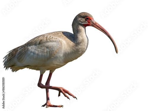 White ibis bird isolated on transparent background