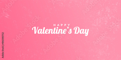 Happy Valentine’s Day Pink Halftone Background with Romantic Typography Design