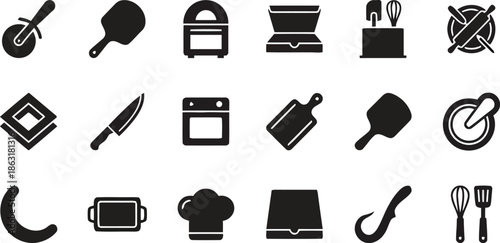 Pizza cutter icon for food preparation and baking tasks