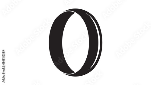 Abstract black circular logo featuring thick curved strokes forming an oval loop on white background, minimalist vector design with bold modern symbolism