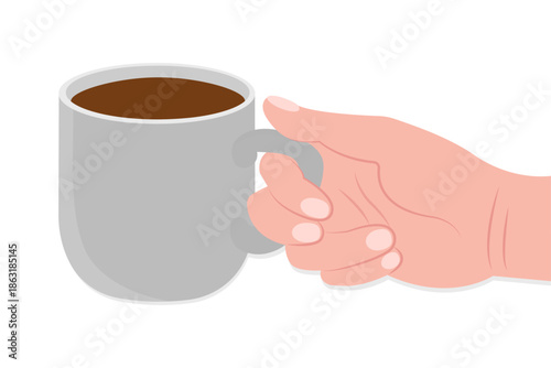hand holding a cup of coffee, vector