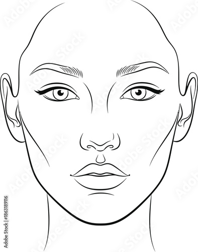 Illustrated face outline