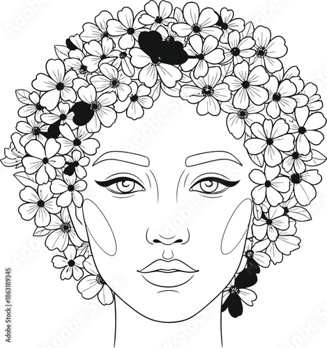 Floral portrait of a woman