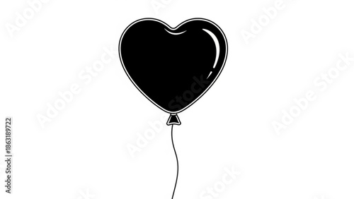 Heart shaped balloons floating as a symbol of love and celebration isolated on a clean background