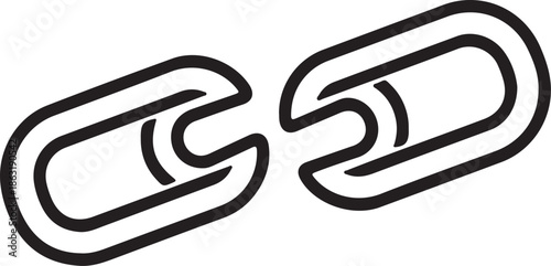 Unlink icon with broken chain links for disconnect concept outline vector
