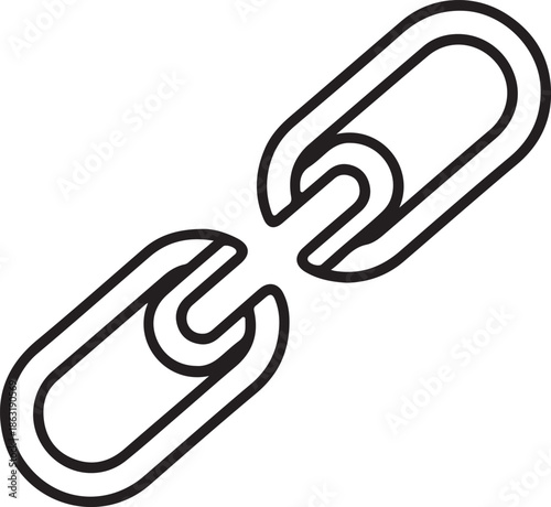 Unlink icon with broken chain links for disconnect concept outline vector