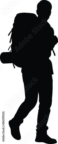 man backpacker vector Illustration  