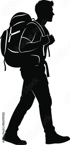 man backpacker vector Illustration  