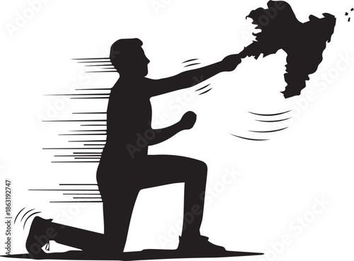 Person throwing object silhouette