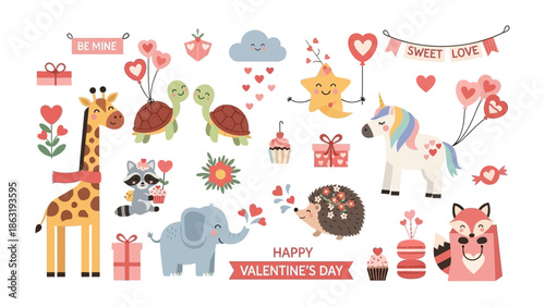 Valentine's Day Elements Collection: A charming collection of Valentine's Day elements, each designed with love and whimsy, perfect for spreading joy and celebrating the spirit of affection.