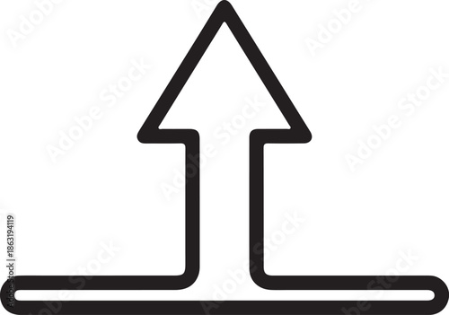 Upload icon with upward arrow and tray for data transfer outline vector