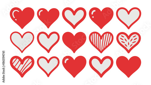 Heartfelt Collection: A charming assembly of hand-drawn heart illustrations, radiating warmth, love, and affection. Each heart is unique, offering a symbol of sentiment and emotion.