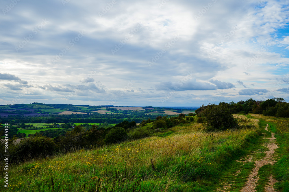 Naklejka premium Views over English countryside with rolling hills