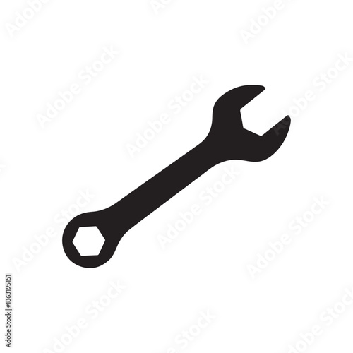Wrench silhouette icon vector illustration