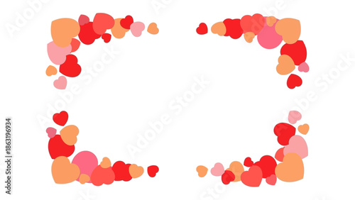 Heartfelt Embrace: A tender display of love and affection, where a collection of hearts dance, creating a frame of delicate passion.