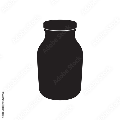 Jar silhouette icon vector illustration on white background