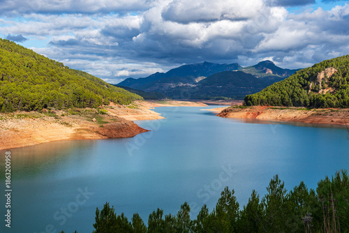 Tranco de Beas Reservoir, located in the Sierras de Cazorla, Segura y Las Villas Natural Park, Jaén, Spain.