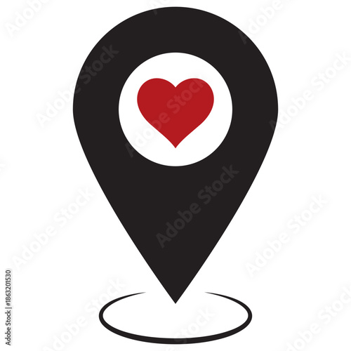 Loved Place Map Pin - Heart Location Marker