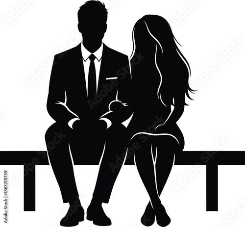 Couple sitting on bench