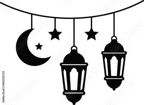 Elegant Lanterns and Moon Decor for Nighttime Celebrations